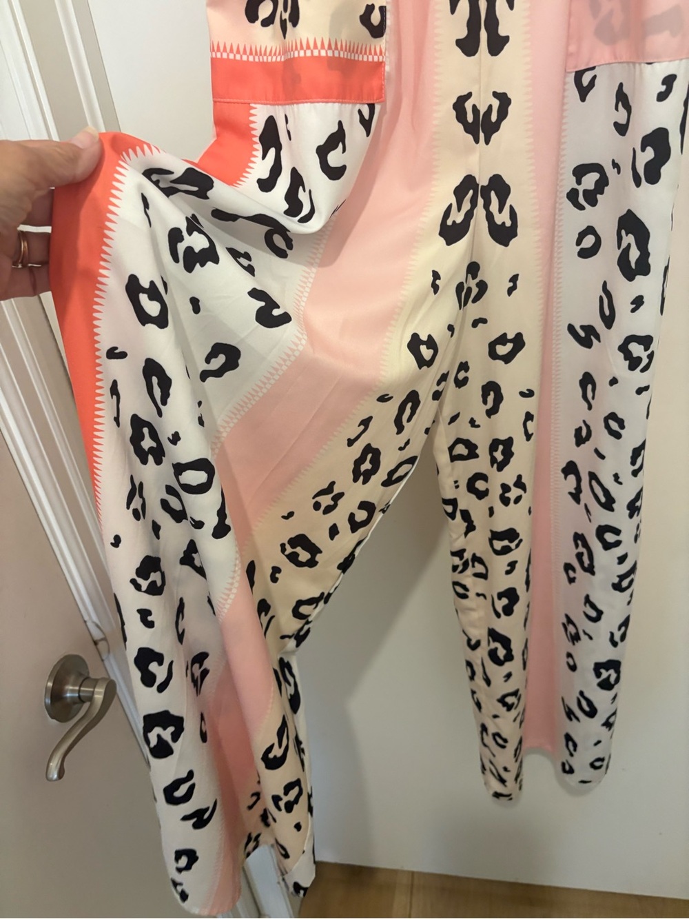 Pink Leopard Patchwork Strapless Jumpsuit - Picture 5 of 5